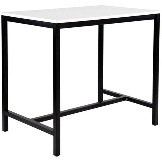 Table haute 110 cm polyvalente Budget 120 x 80 cm - Blanc pieds métal Noir