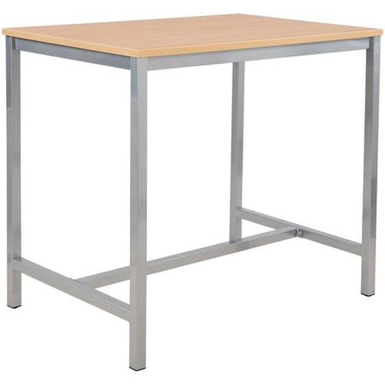 Table haute 110 cm polyvalente Budget 120 x 80 cm - Chêne pieds métal Aluminium