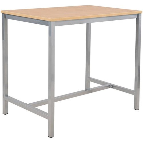Table haute 110 cm polyvalente Budget 120 x 80 cm - Chêne pieds métal Aluminium