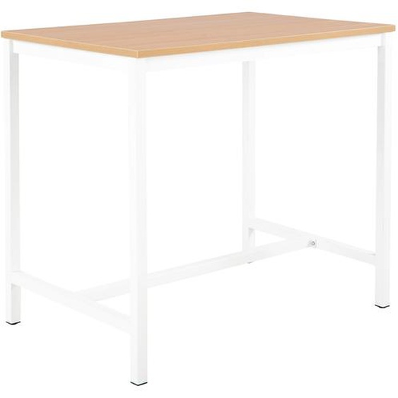 Table haute 110 cm polyvalente Budget 120 x 80 cm - Chêne pieds métal Blanc