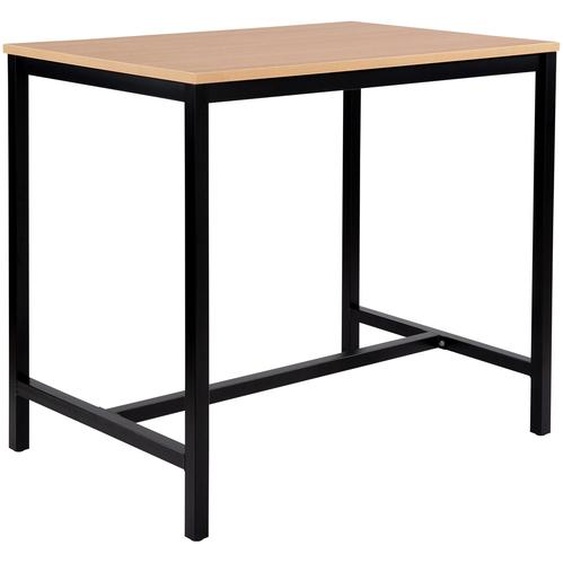 Table haute 110 cm polyvalente Budget 120 x 80 cm - Chêne pieds métal Noir