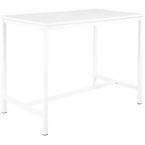 Table haute 110 cm polyvalente Budget 140 x 80 cm - Blanc pieds métal Blanc