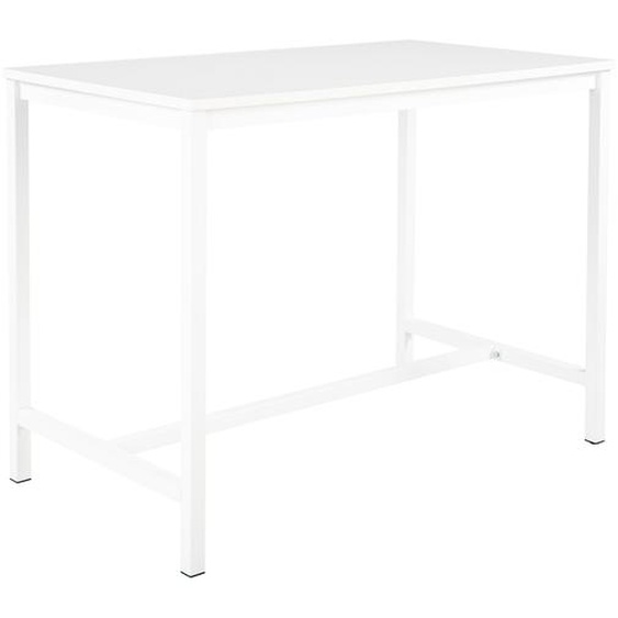 Table haute 110 cm polyvalente Budget 140 x 80 cm - Blanc pieds métal Blanc