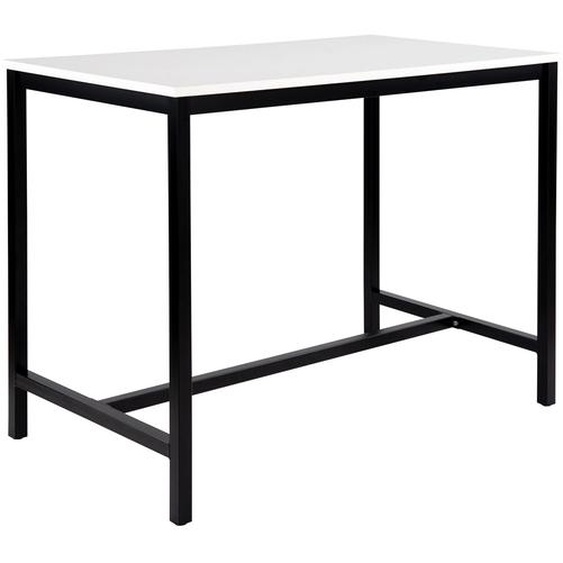 Table haute 110 cm polyvalente Budget 140 x 80 cm - Blanc pieds métal Noir