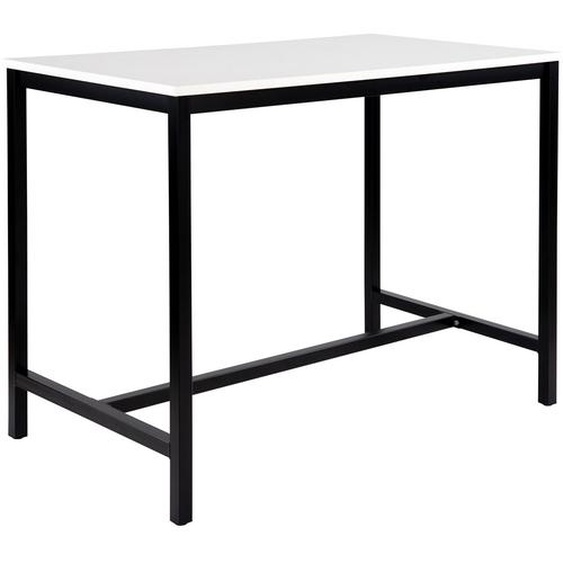 Table haute 110 cm polyvalente Budget 140 x 80 cm - Blanc pieds métal Noir