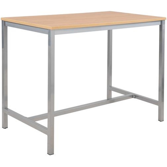 Table haute 110 cm polyvalente Budget 140 x 80 cm - Chêne pieds métal Aluminium