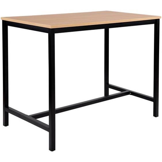 Table haute 110 cm polyvalente Budget 140 x 80 cm - Chêne pieds métal Noir