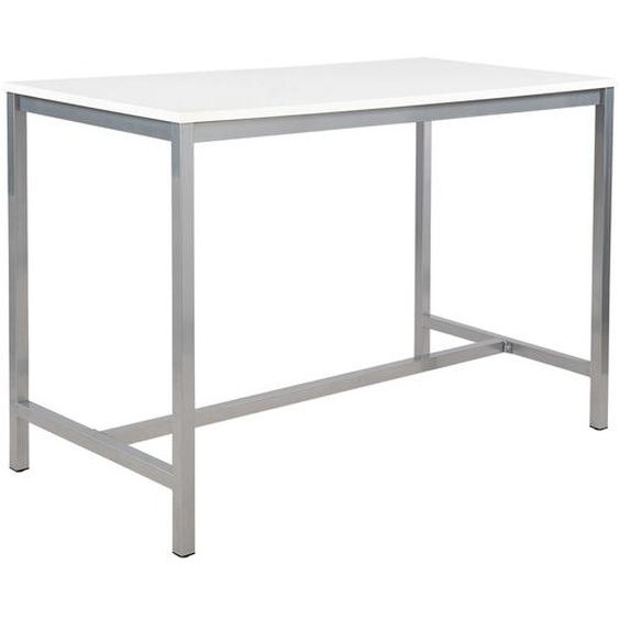Table haute 110 cm polyvalente Budget 160 x 80 cm - Blanc pieds métal Aluminium
