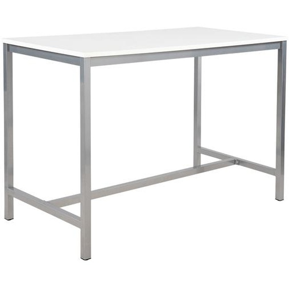 Table haute 110 cm polyvalente Budget 160 x 80 cm - Blanc pieds métal Aluminium