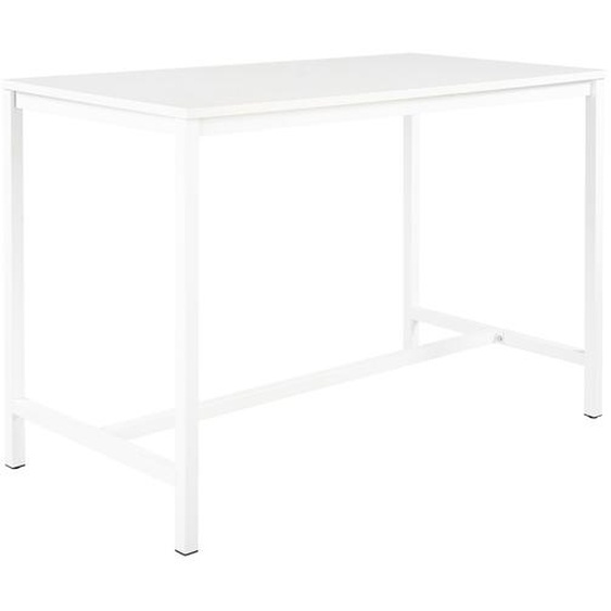 Table haute 110 cm polyvalente Budget 160 x 80 cm - Blanc pieds métal Blanc