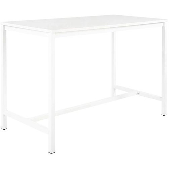 Table haute 110 cm polyvalente Budget 160 x 80 cm - Blanc pieds métal Blanc