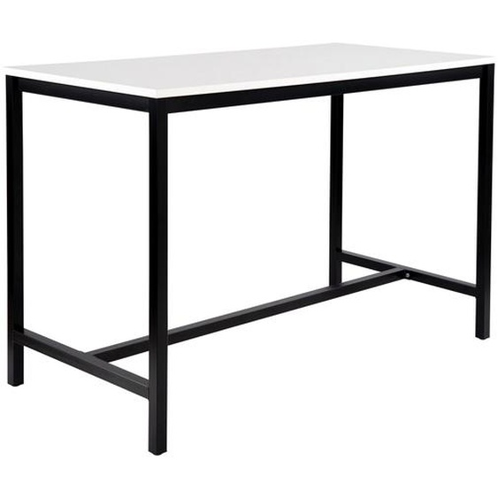 Table haute 110 cm polyvalente Budget 160 x 80 cm - Blanc pieds métal Noir