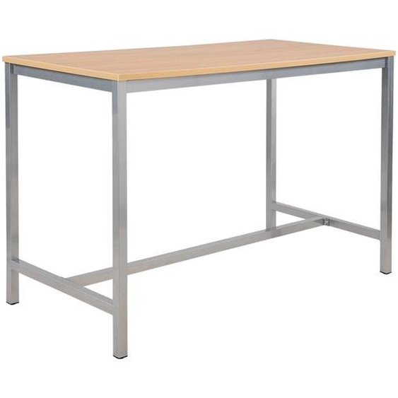 Table haute 110 cm polyvalente Budget 160 x 80 cm - Chêne pieds métal Aluminium