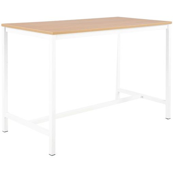 Table haute 110 cm polyvalente Budget 160 x 80 cm - Chêne pieds métal Blanc