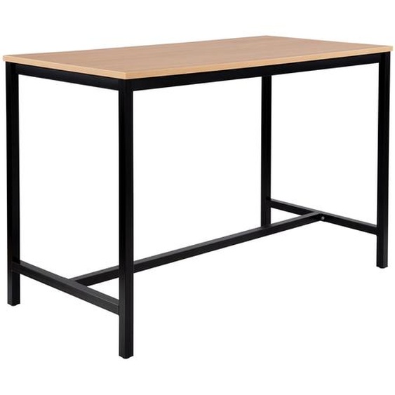 Table haute 110 cm polyvalente Budget 160 x 80 cm - Chêne pieds métal Noir