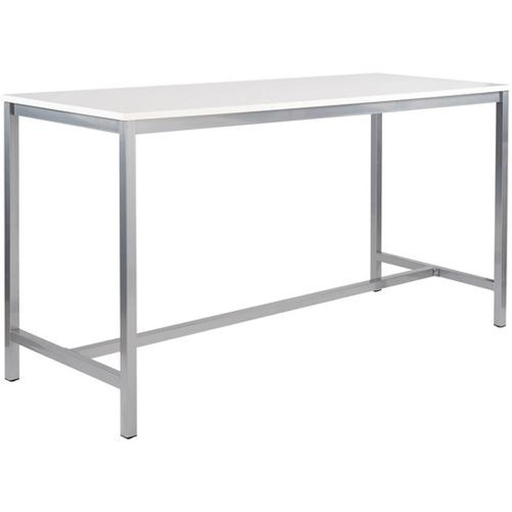 Table haute 110 cm polyvalente Budget 200 x 80 cm - Blanc pieds métal Aluminium