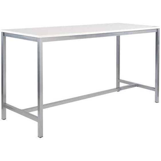Table haute 110 cm polyvalente Budget 200 x 80 cm - Blanc pieds métal Aluminium
