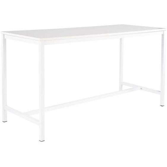 Table haute 110 cm polyvalente Budget 200 x 80 cm - Blanc pieds métal Blanc