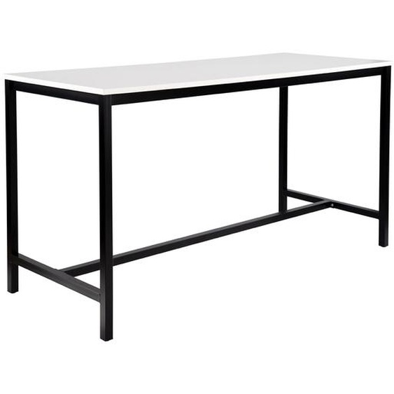 Table haute 110 cm polyvalente Budget 200 x 80 cm - Blanc pieds métal Noir