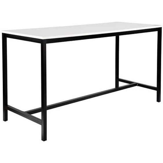 Table haute 110 cm polyvalente Budget 200 x 80 cm - Blanc pieds métal Noir