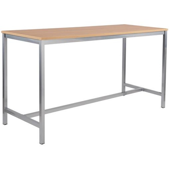 Table haute 110 cm polyvalente Budget 200 x 80 cm - Chêne pieds métal Aluminium