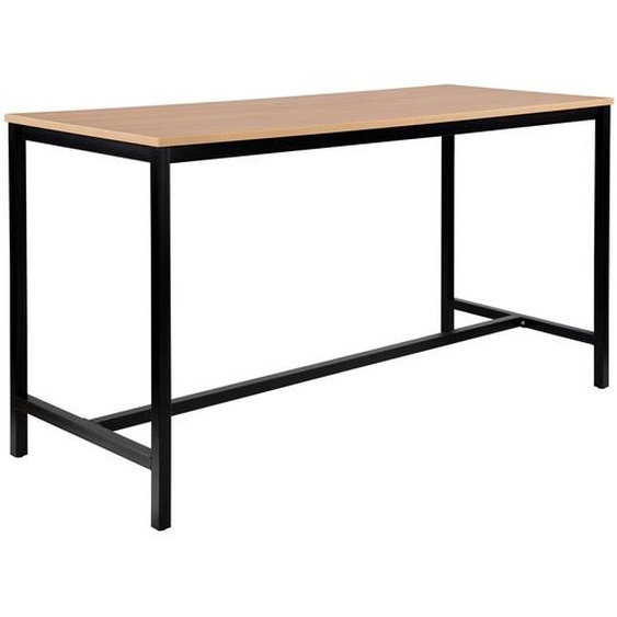 Table haute 110 cm polyvalente Budget 200 x 80 cm - Chêne pieds métal Noir