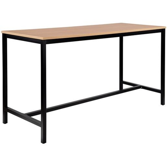 Table haute 110 cm polyvalente Budget 200 x 80 cm - Chêne pieds métal Noir
