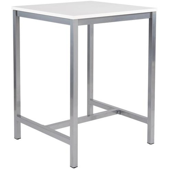 Table haute 110 cm polyvalente Budget 80 x 80 cm - Blanc pieds métal Aluminium