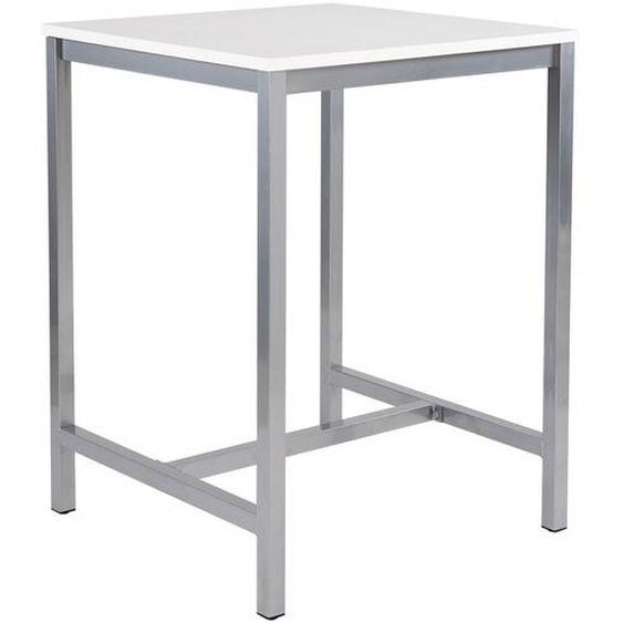 Table haute 110 cm polyvalente Budget 80 x 80 cm - Blanc pieds métal Aluminium