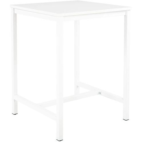Table haute 110 cm polyvalente Budget 80 x 80 cm - Blanc pieds métal Blanc