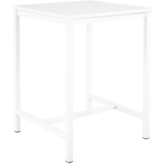 Table haute 110 cm polyvalente Budget 80 x 80 cm - Blanc pieds métal Blanc