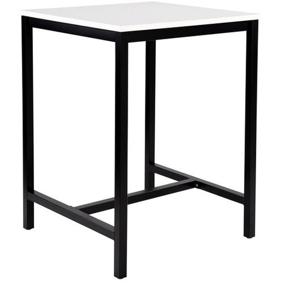 Table haute 110 cm polyvalente Budget 80 x 80 cm - Blanc pieds métal Noir
