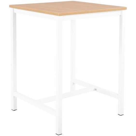 Table haute 110 cm polyvalente Budget 80 x 80 cm - Chêne pieds métal Blanc