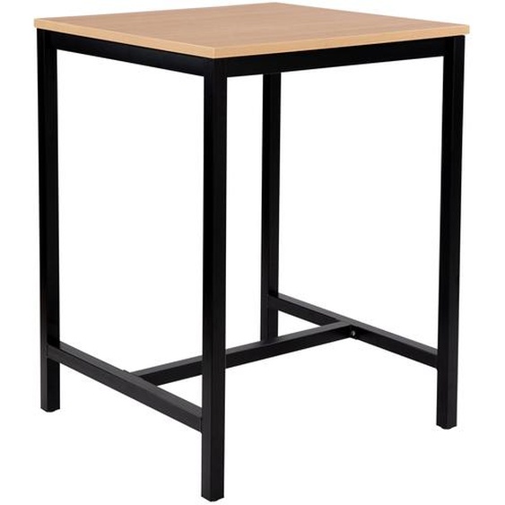 Table haute 110 cm polyvalente Budget 80 x 80 cm - Chêne pieds métal Noir