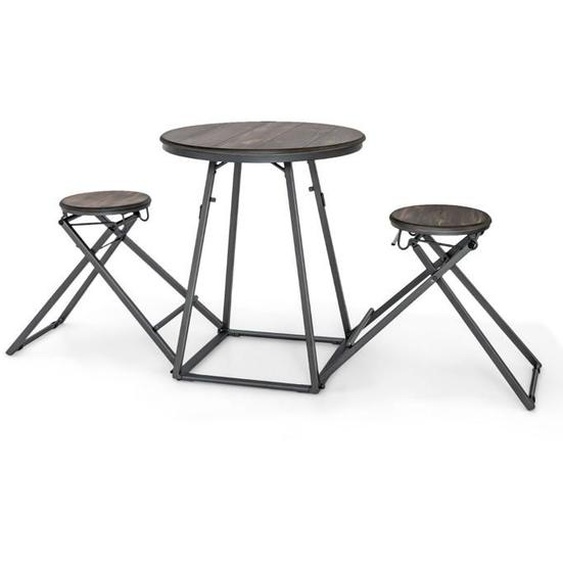 Table haute cuisine avec tabouret table bar industrielle pliable mange debout 2 personnes compact pour cuisine salle a m