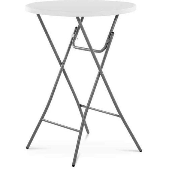 Table Haute de Bar - ROYAL CATERING - Mange Debout Pliable - Ø 80 cm - 100 kg - Blanc
