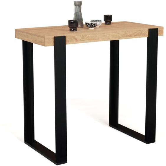 Idmarket - Table haute de bar phoenix bois et noir 113 cm