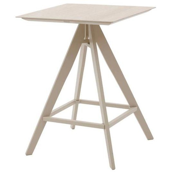 Table haute de jardin carrée Terzano vanille & argile 2 places en aluminium  - Hespéride - Unique