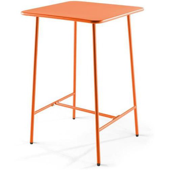 Table haute de jardin - OVIALA - Palavas - Acier orange - 2 places - Style scandinave