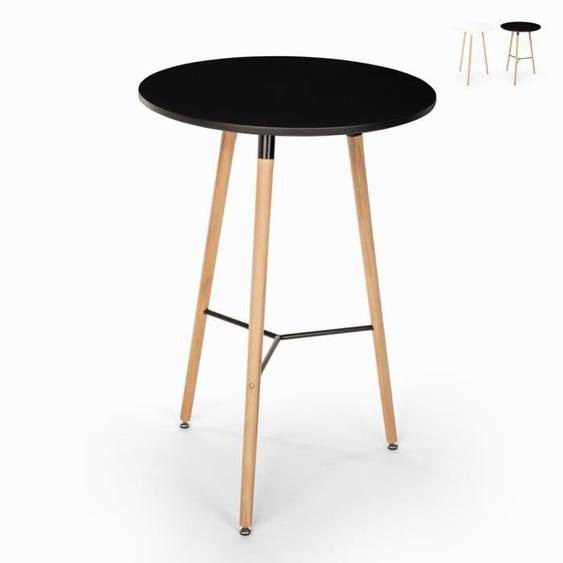 Table haute design scandinave en bois Shrub - ProduceShop - 60x60 rond - Noir