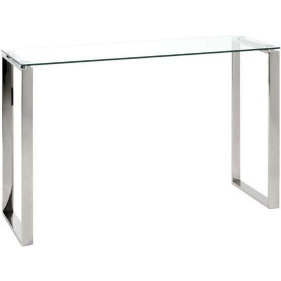 Table haute en verre trempé transparent - 120 x 40 x 78 cm
