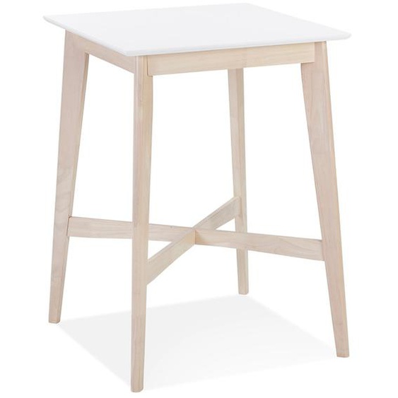 Table haute GALLINA en bois blanc et finition naturelle