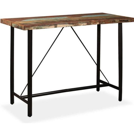 Table haute mange debout bar bistrot bois massif de recuperation 150 cm