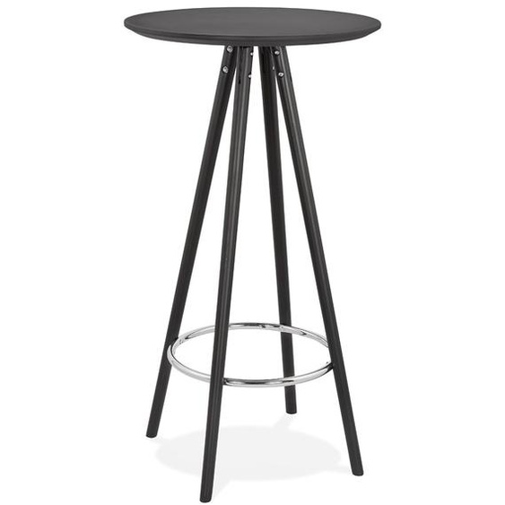 Table haute / Mange-debout rond GALA design en bois noir