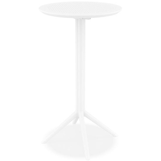 Table haute pliable GIMLI BAR en matière plastique blanche - intérieur / extérieur - Ø 60 cm