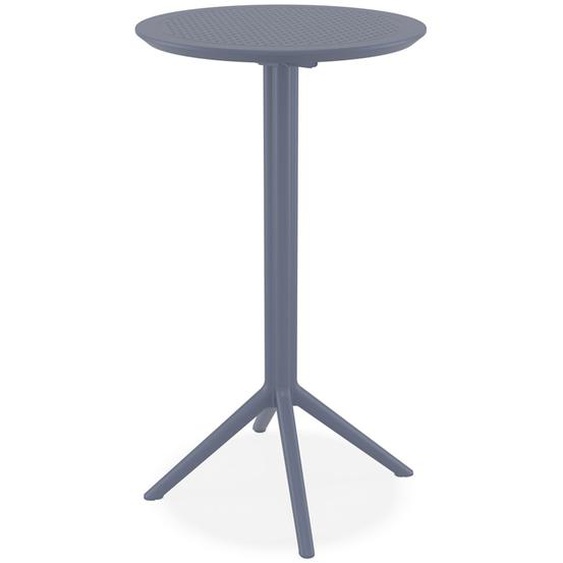 Table haute pliable GIMLI BAR en matière plastique gris foncé - intérieur / extérieur - Ø 60 cm