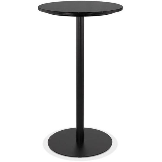 Table haute ronde - ALTER EGO - CORY ROUND - Marbre et métal noir - 60x60 cm - Vintage