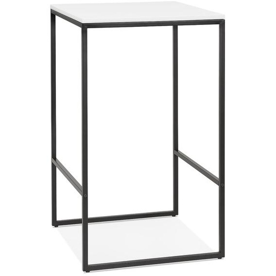 Table haute style industriel ORTOS avec plateau blanc et structure noire idéale pour les professionnels