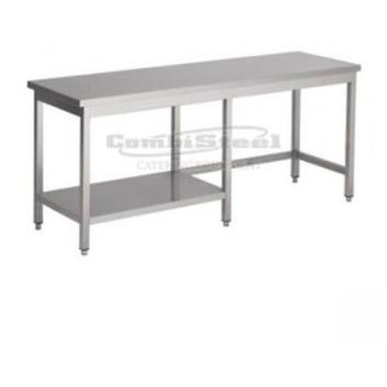 Table Inox - COMBISTEEL - Gamme 700 - Finition Brillant - Style Classique - 1/2 Étagère