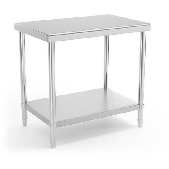 Table Inox Professionnelle - ROYAL CATERING - 90x60cm - Grande Capacité de Charge - Rebords Arrondis